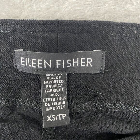 Eileen Fisher Pants Womens XS Black‎ Ankle Elastic Waist Stretch Pull On Viscose - Picture 2 of 9